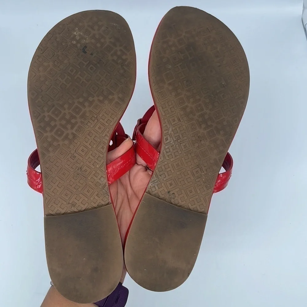 Tory Burch Red Patent leather Rainbow Miller sandals 7